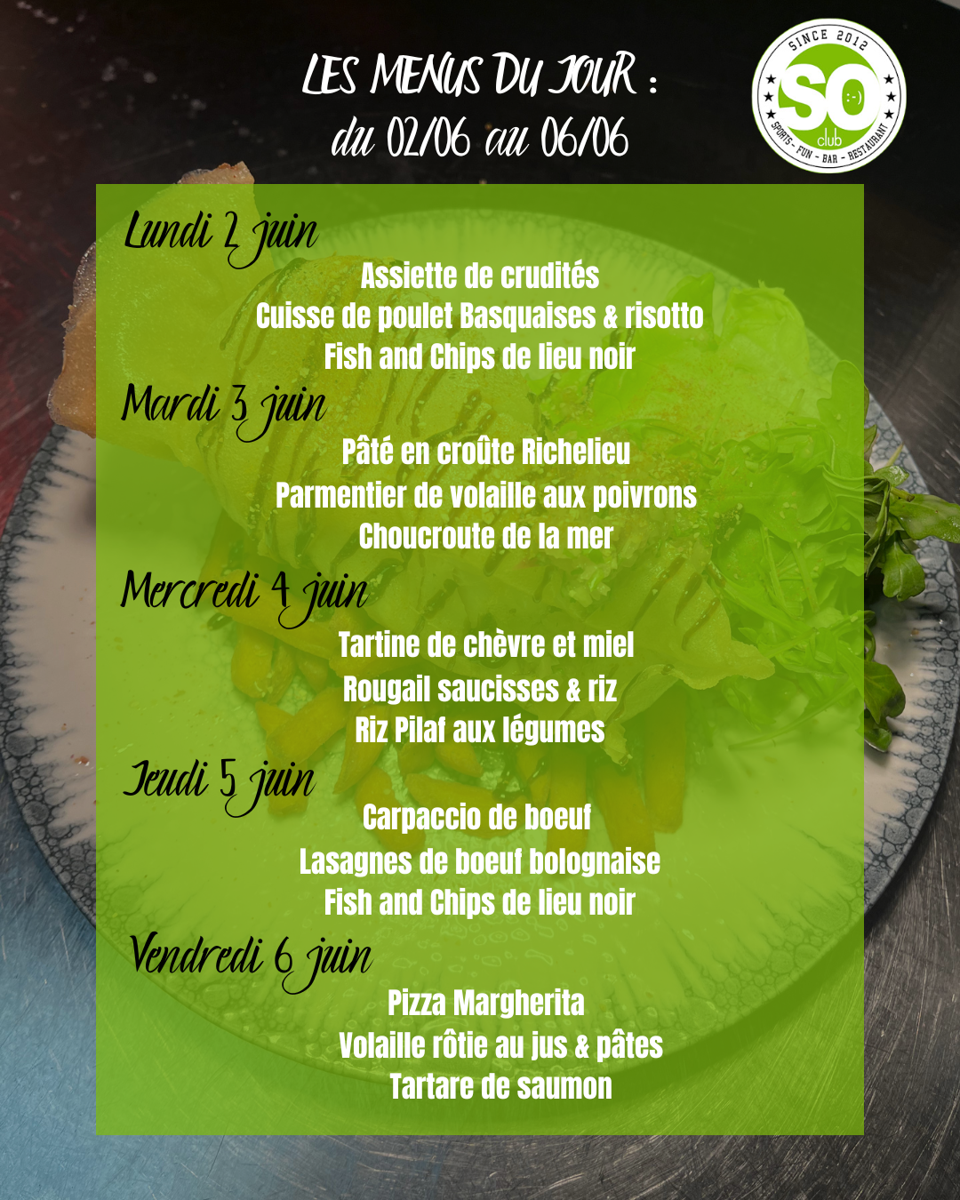 Menu du jour